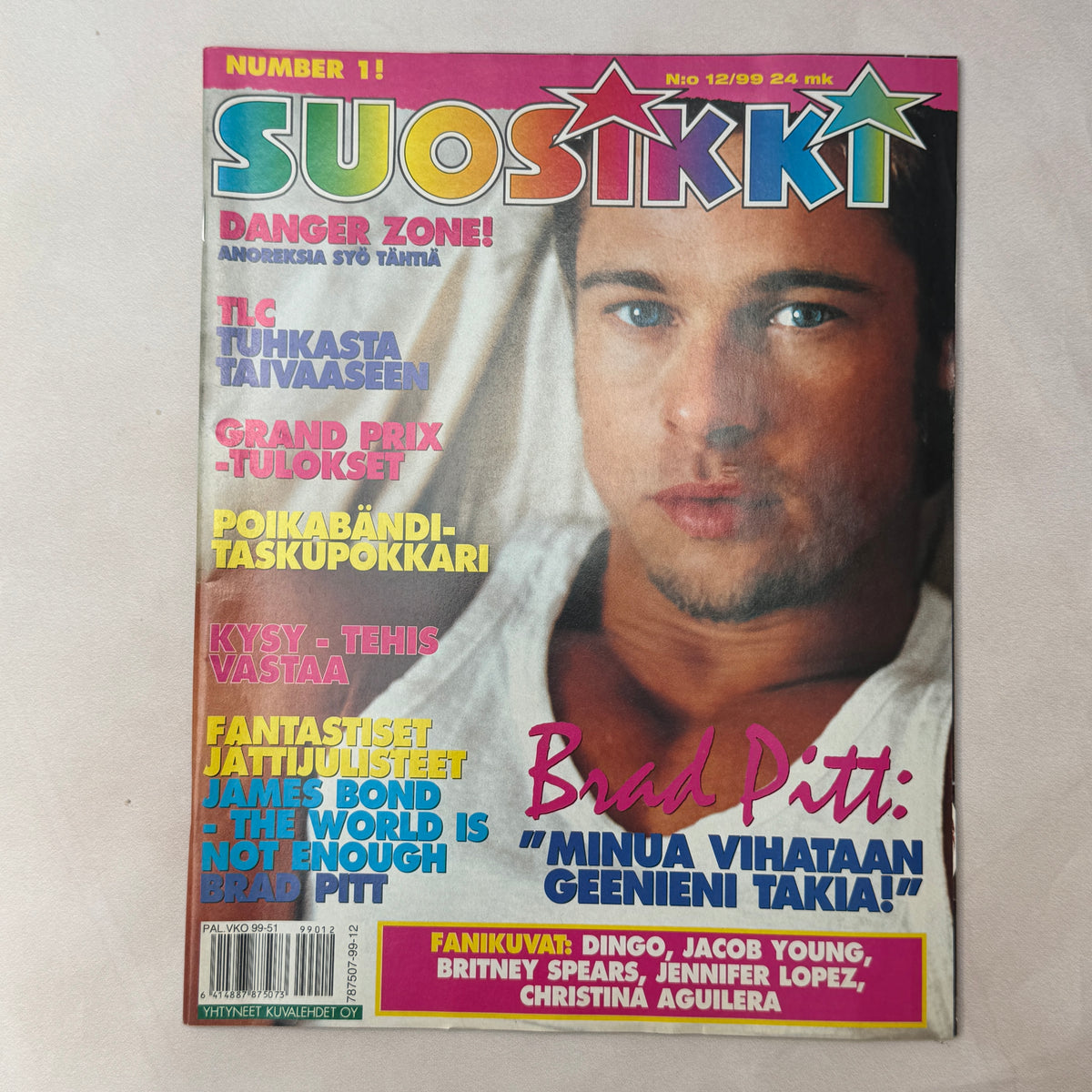 Suosikki 12/1999 magazine cover with Brad Pitt