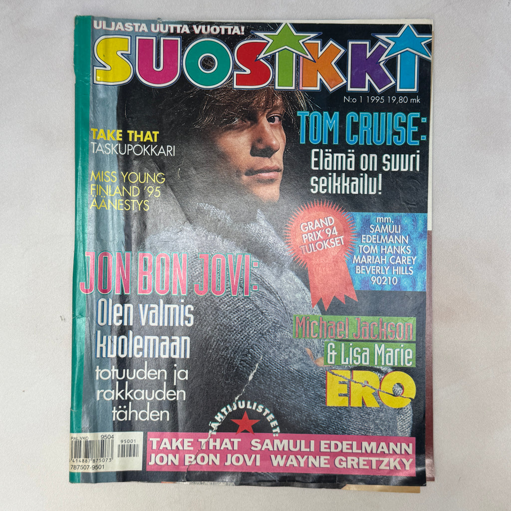 Suosikki 1/1995 magazine cover with Jon Bon Jovi