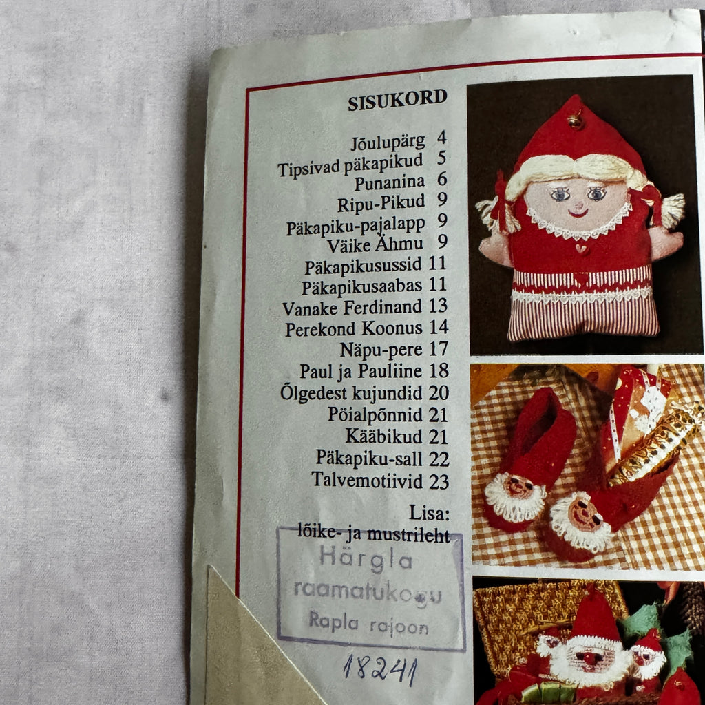 Estonian Christmas Craft Book "Päkapikumaa" – 1980s Folk Santa Patterns