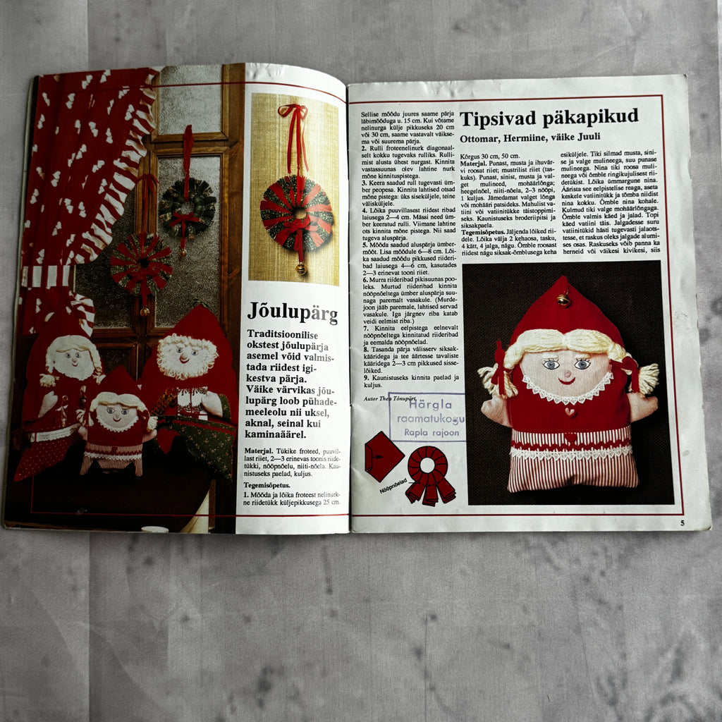 Estonian Christmas Craft Book "Päkapikumaa" – 1980s Folk Santa Patterns