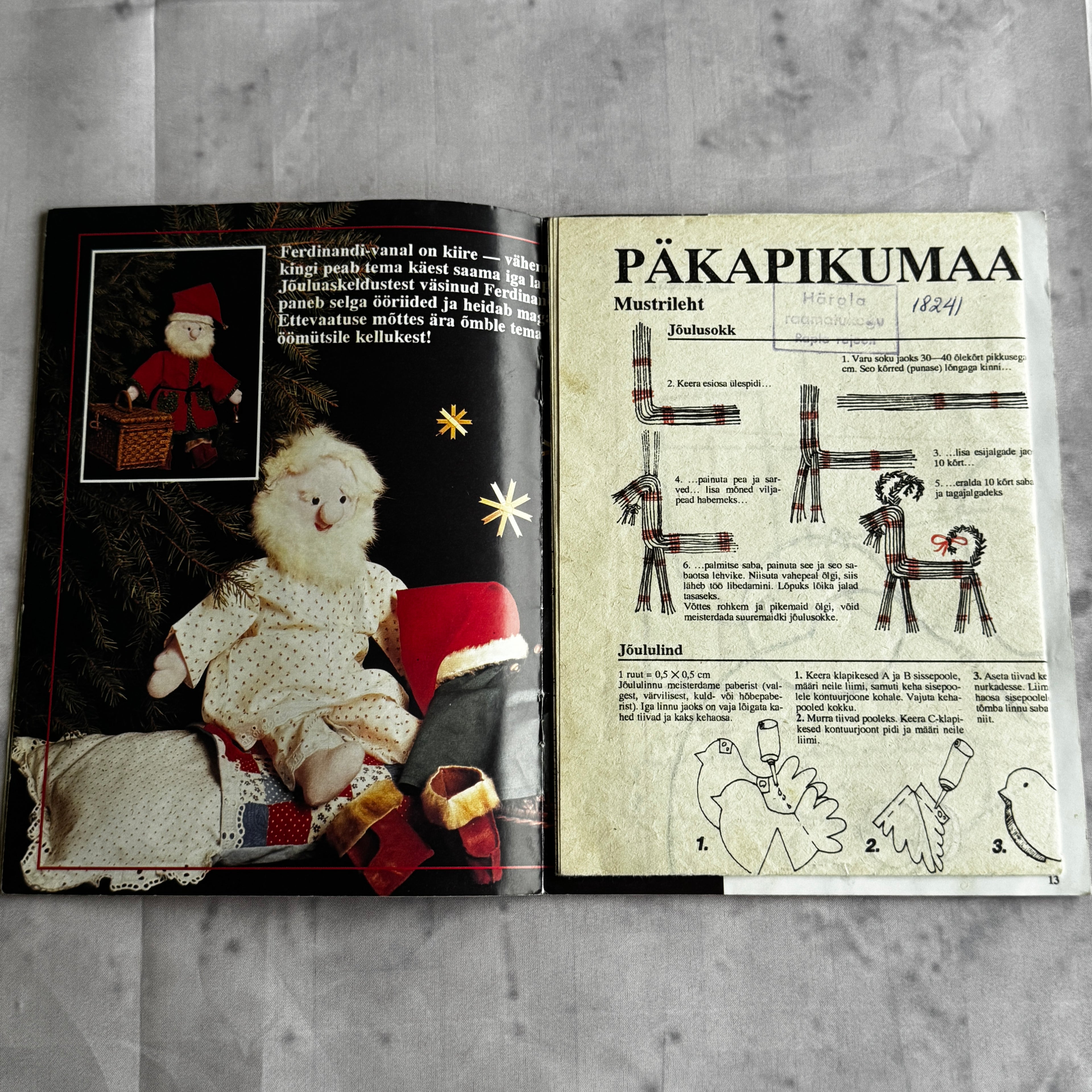 Estonian Christmas Craft Book "Päkapikumaa" – 1980s Folk Santa Patterns