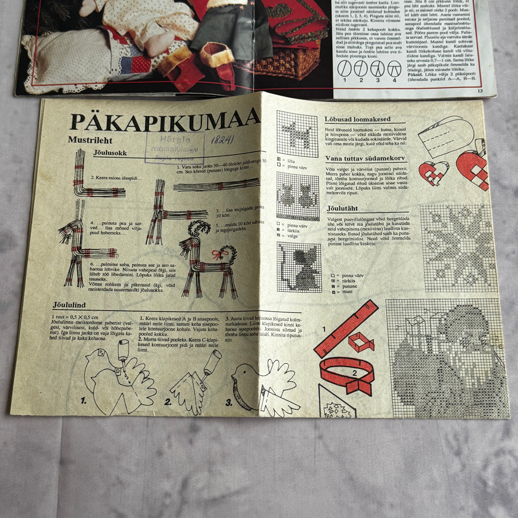 Estonian Christmas Craft Book "Päkapikumaa" – 1980s Folk Santa Patterns