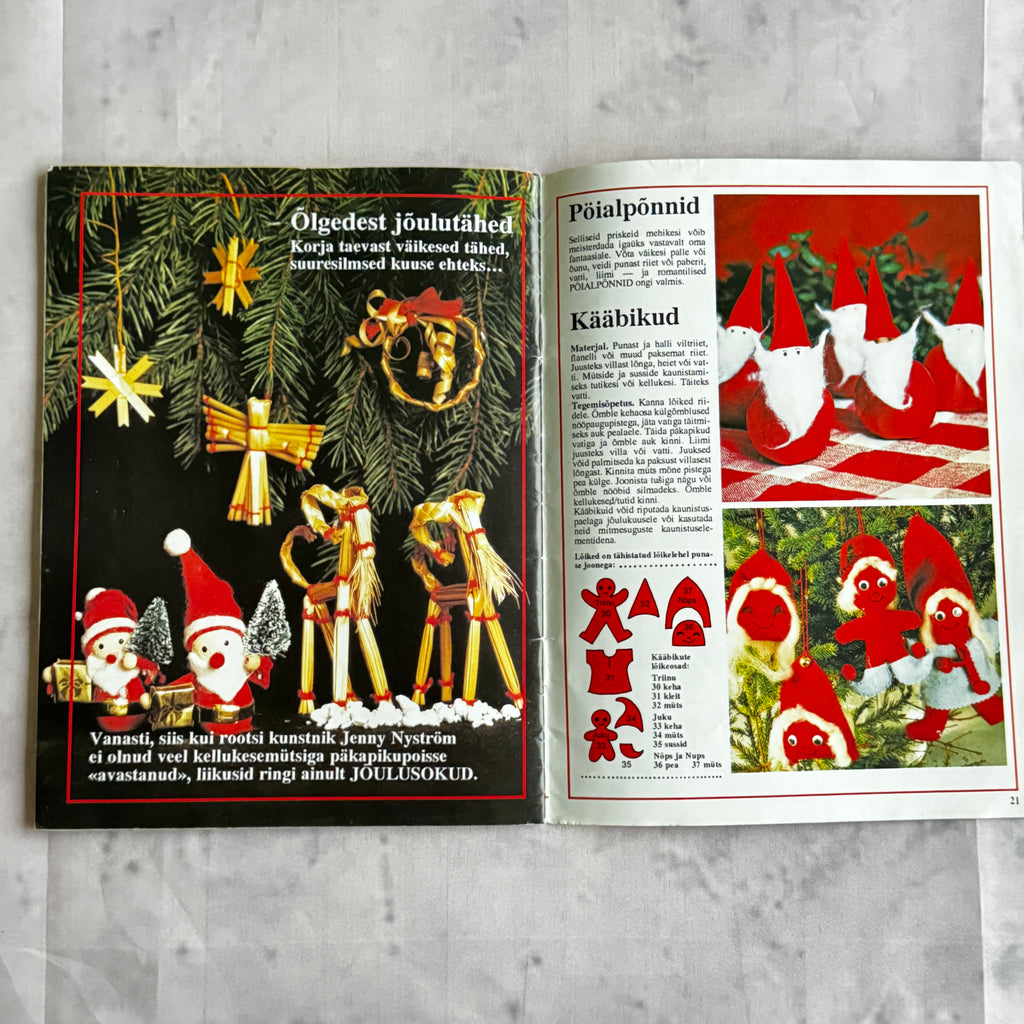 Estonian Christmas Craft Book "Päkapikumaa" – 1980s Folk Santa Patterns