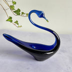 Tarbeklaas Blue Glass Swan – Estonian Art Glass, 1960s–1970s