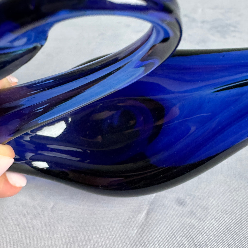 Tarbeklaas Blue Glass Swan – Estonian Art Glass, 1960s–1970s