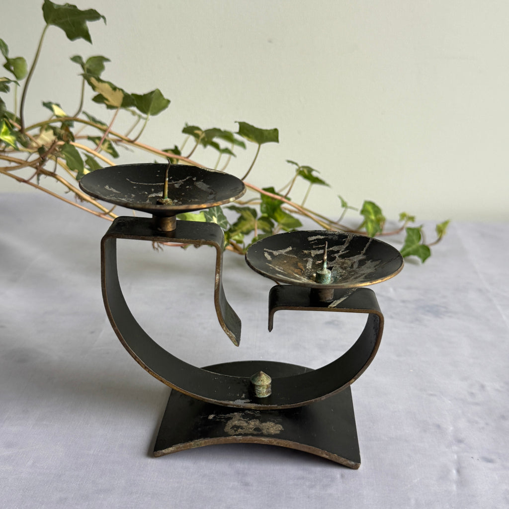 Estonian Modernist Double Candle Holder – 1960s–1970s