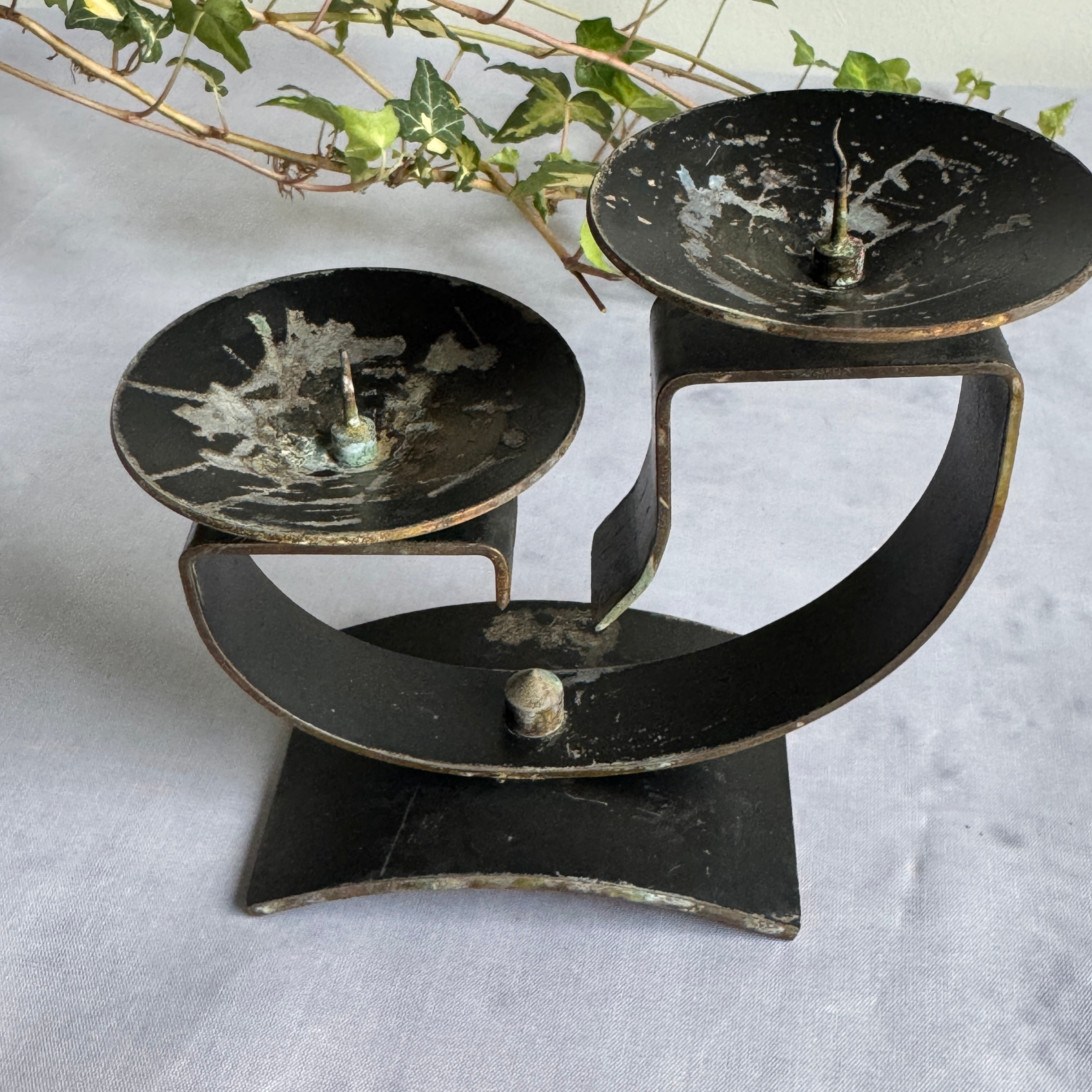 Estonian Modernist Double Candle Holder – 1960s–1970s