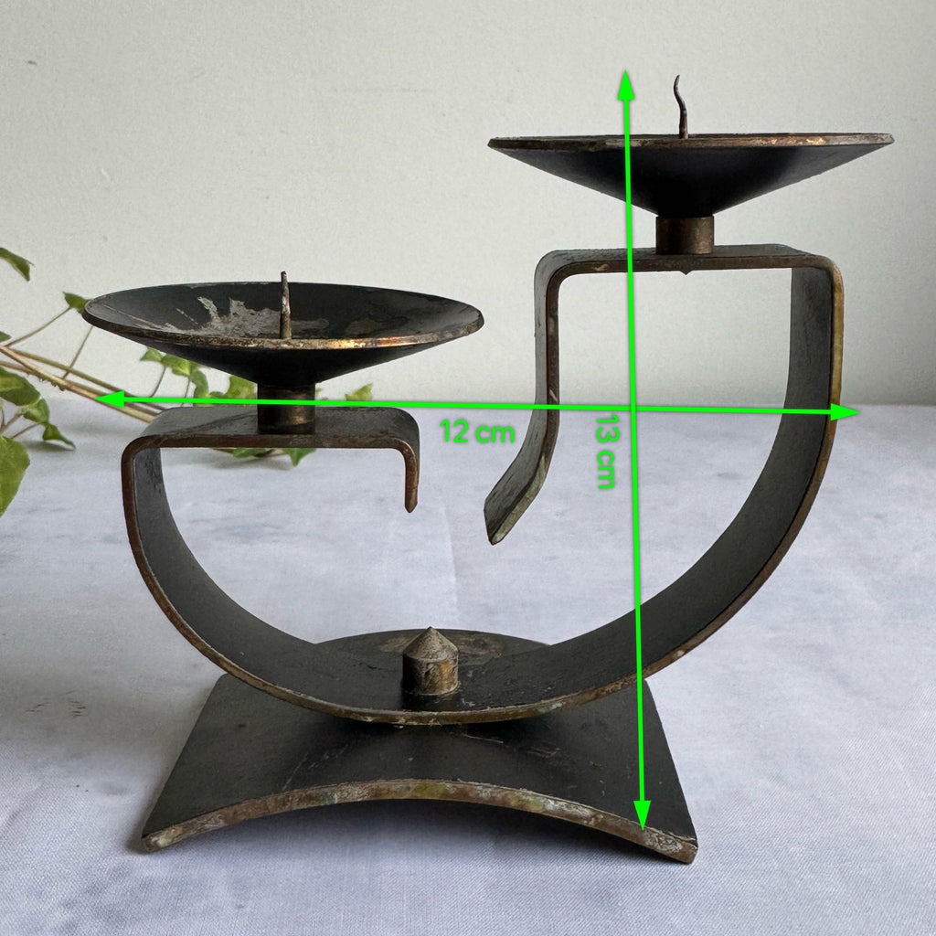 Estonian Modernist Double Candle Holder – 1960s–1970s