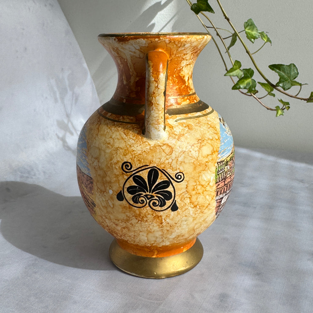 Italian Pompeii & Vesuvio Amphora Vase – Souvenir Pottery