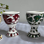 Hand-Painted Greek Egg Cups – Set of 5, Rhodes Pottery
