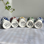 Hand-Painted Greek Egg Cups – Set of 5, Rhodes Pottery