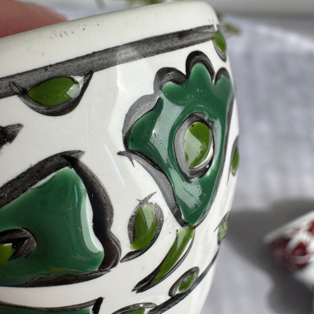 Hand-Painted Greek Egg Cups – Set of 5, Rhodes Pottery