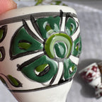 Hand-Painted Greek Egg Cups – Set of 5, Rhodes Pottery