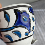 Hand-Painted Greek Egg Cups – Set of 5, Rhodes Pottery
