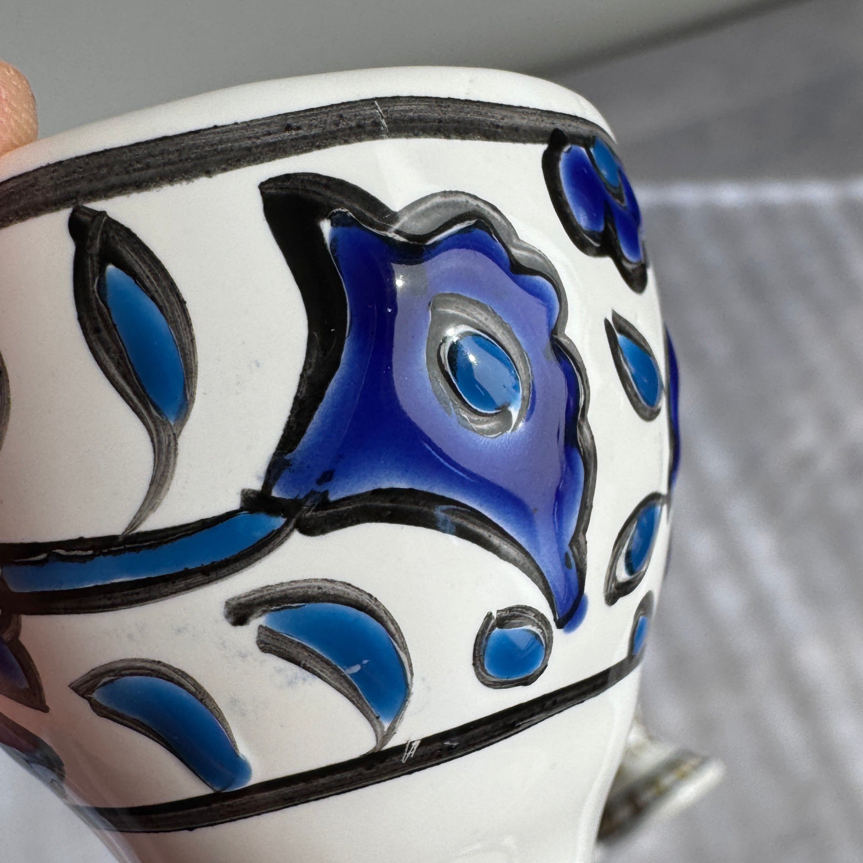 Hand-Painted Greek Egg Cups – Set of 5, Rhodes Pottery