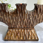 1960s Hand-Carved Wooden Seven-Light Candelabra