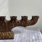 1960s Hand-Carved Wooden Seven-Light Candelabra