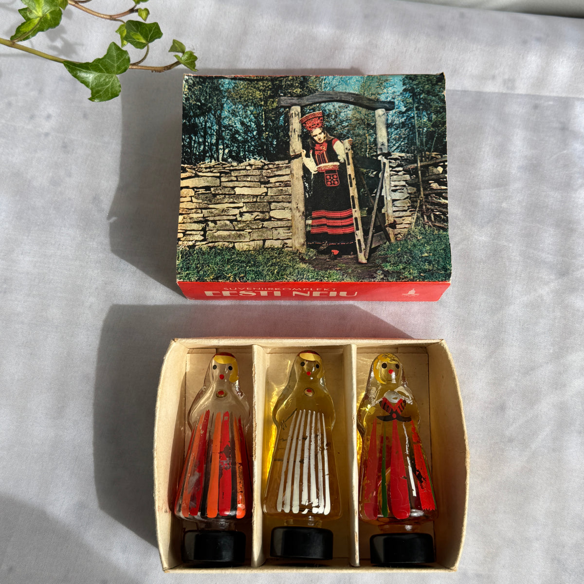 Tallinn 1980 Olympic Estonian Girl Souvenir Set – Vintage Flora USSR