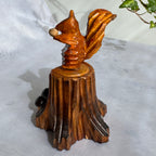 Hand Carved Wooden Squirrel with Acorn