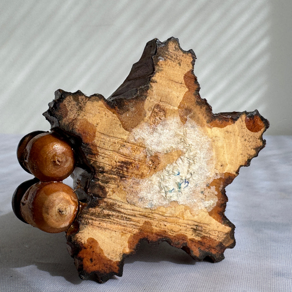 Hand Carved Wooden Squirrel with Acorn