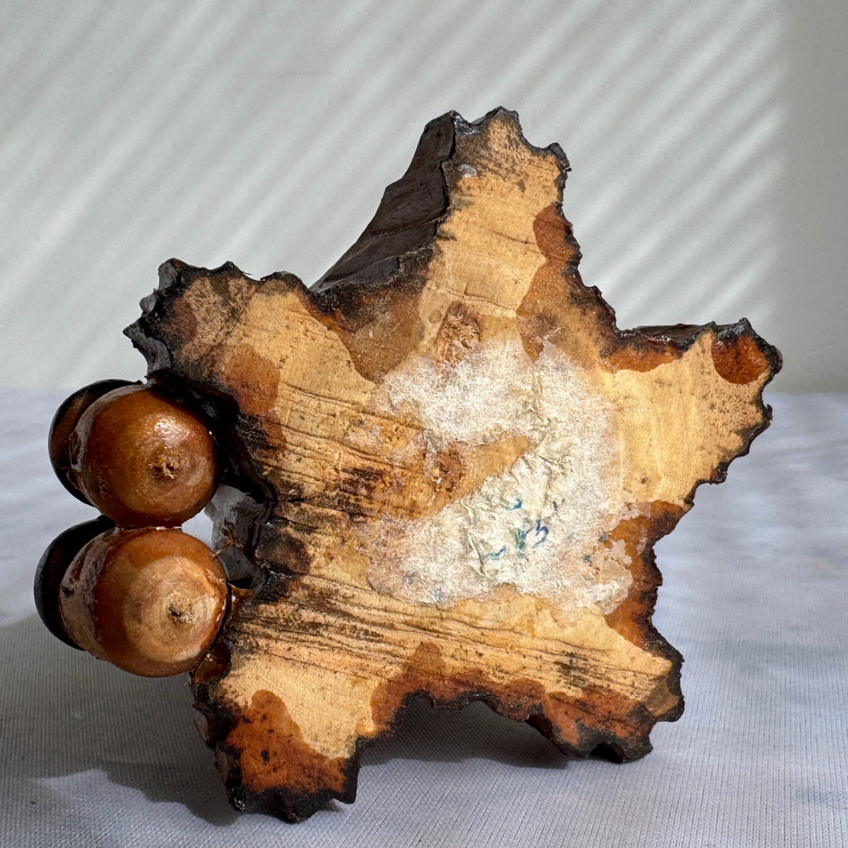 Hand Carved Wooden Squirrel with Acorn