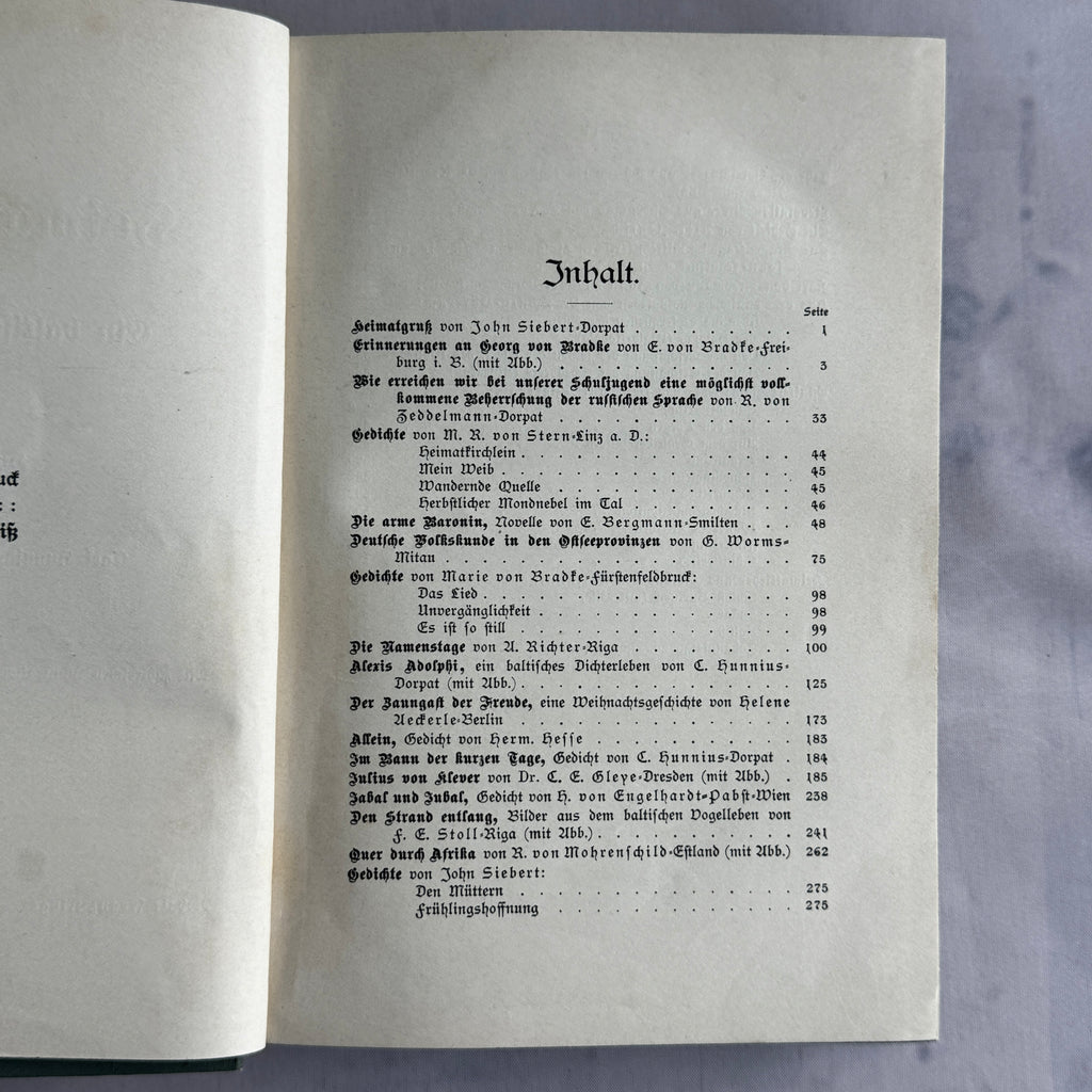 Antique Baltic German Book – Heimatstimmen: Ein baltisches Hausbuch (1910) IV Band
