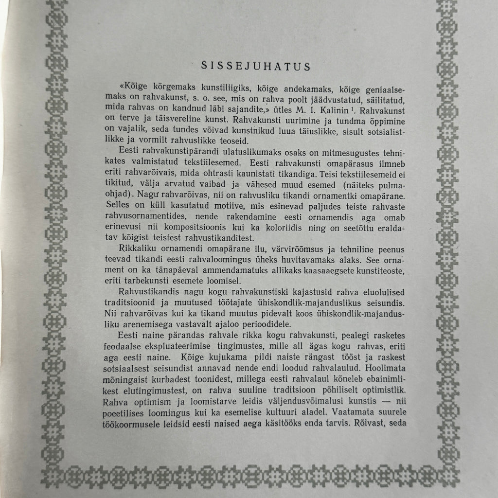 Estonian Folk Embroidery Book 1955 – Baltic Textile Patterns & Folk Costume Designs