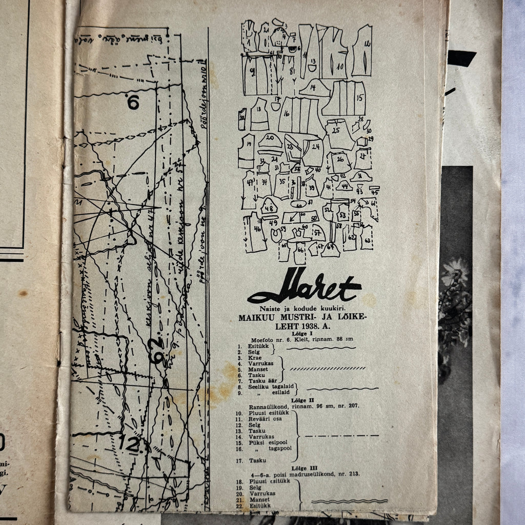 Maret Magazine May 1938 No.5 – Estonian Women's Magazine with Pattern Sheet