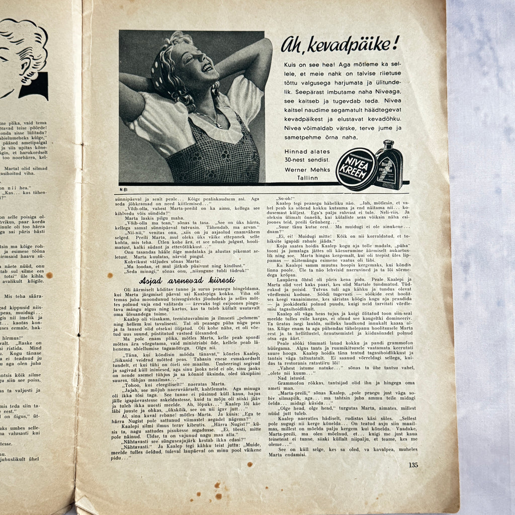 Maret Magazine May 1938 No.5 – Estonian Women's Magazine with Pattern Sheet