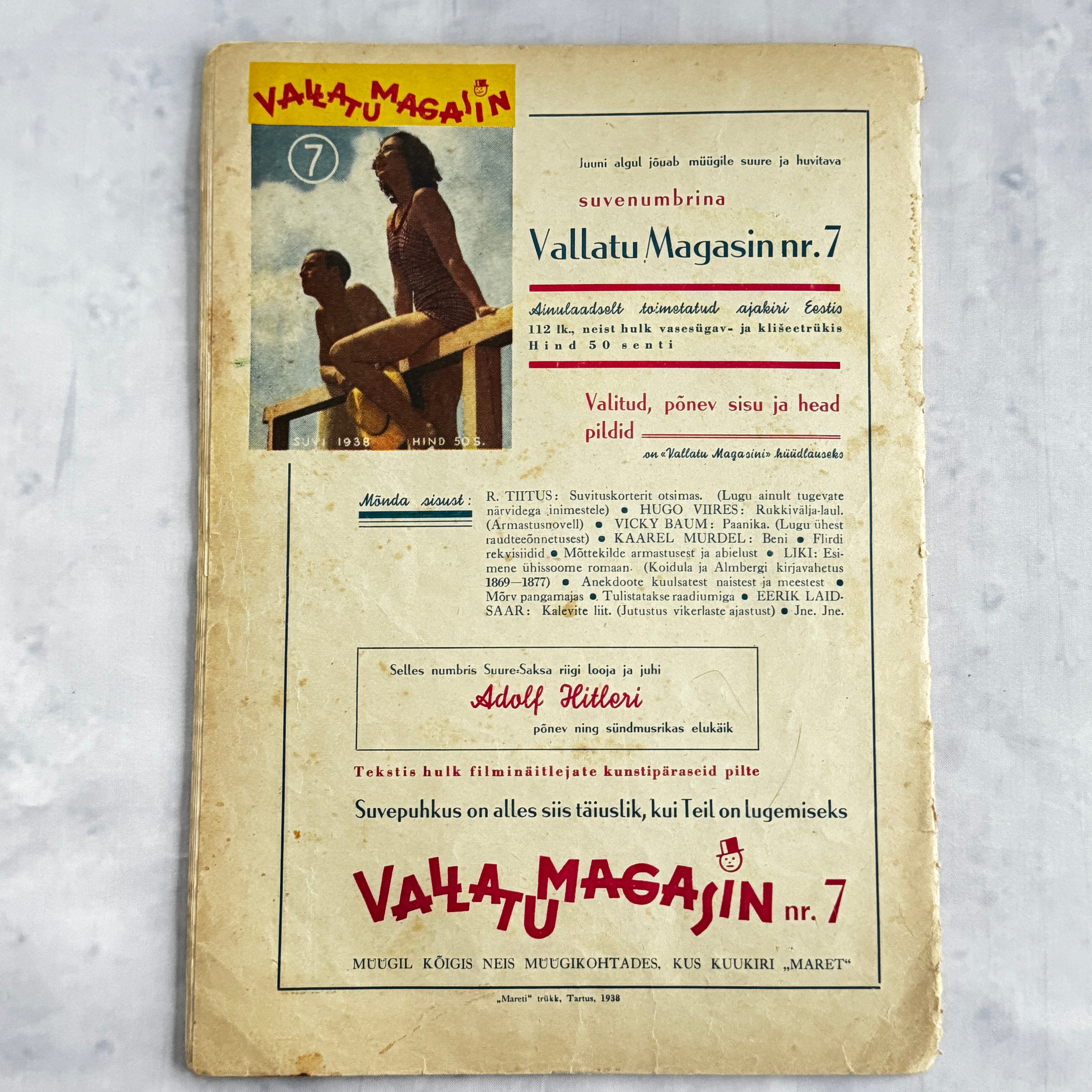 Maret Magazine May 1938 No.5 – Estonian Women's Magazine with Pattern Sheet