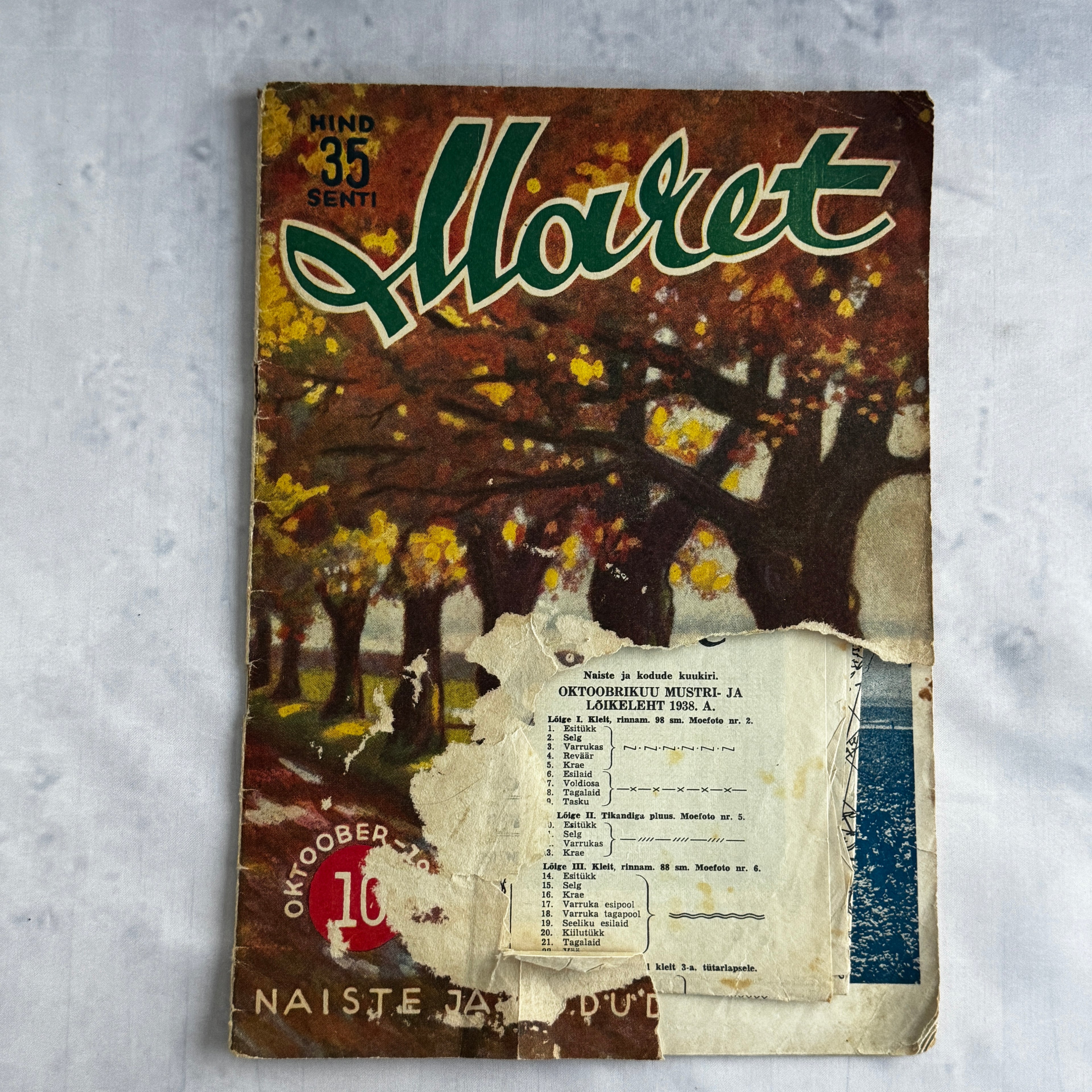 Maret Magazine October 1938 – Estonian Women's Fashion & Home Magazine