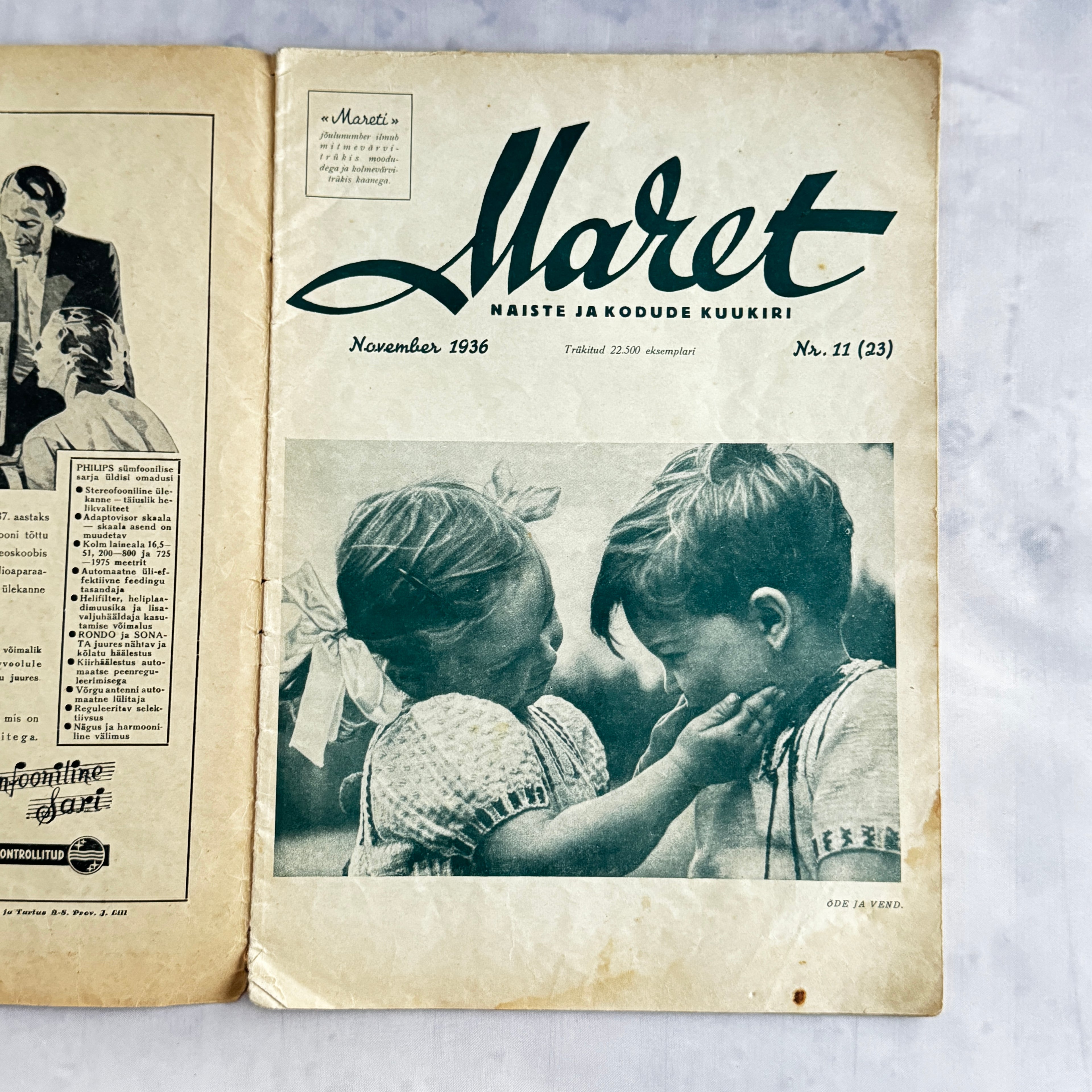 Maret Magazine November 1936 No.11 Estonian Women's Magazine Pre-War Issue