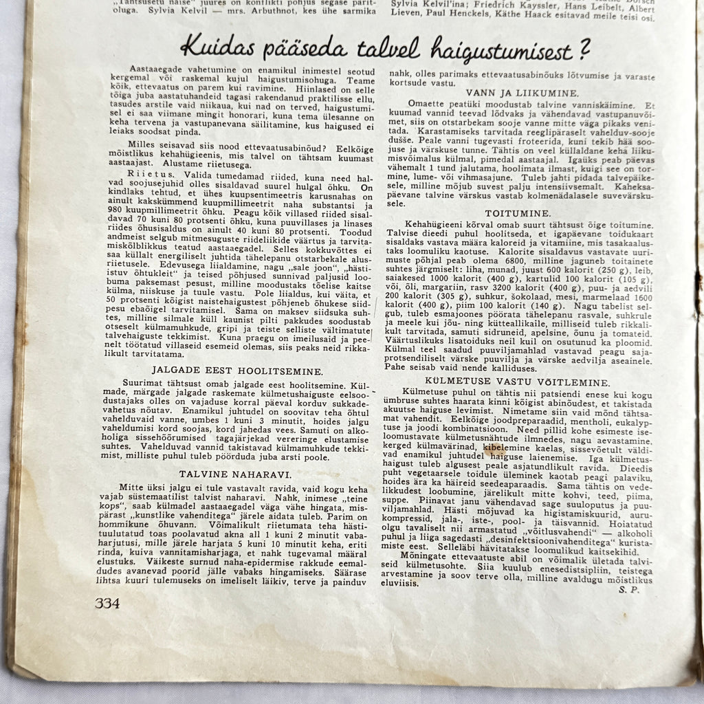 Maret Magazine November 1936 No.11 Estonian Women's Magazine Pre-War Issue