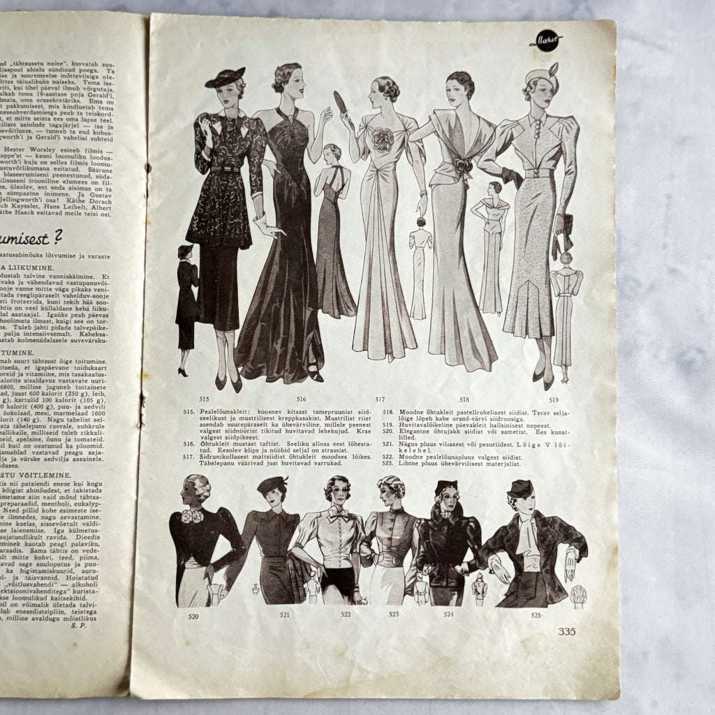 Maret Magazine November 1936 No.11 Estonian Women's Magazine Pre-War Issue