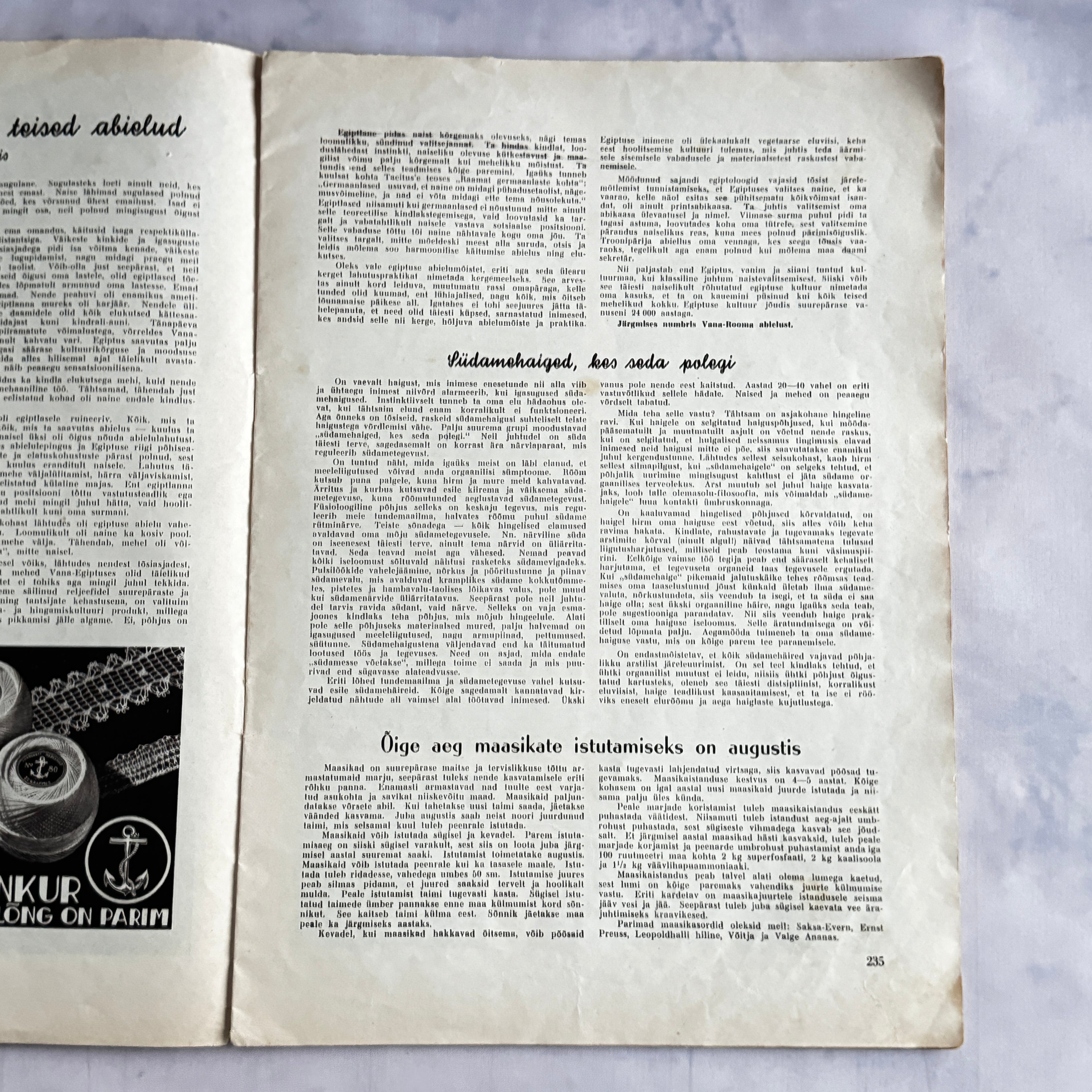 Maret Magazine August 1938 No. 8 Estonian Fashion Sewing Patterns Pre-War Baltic Vintage
