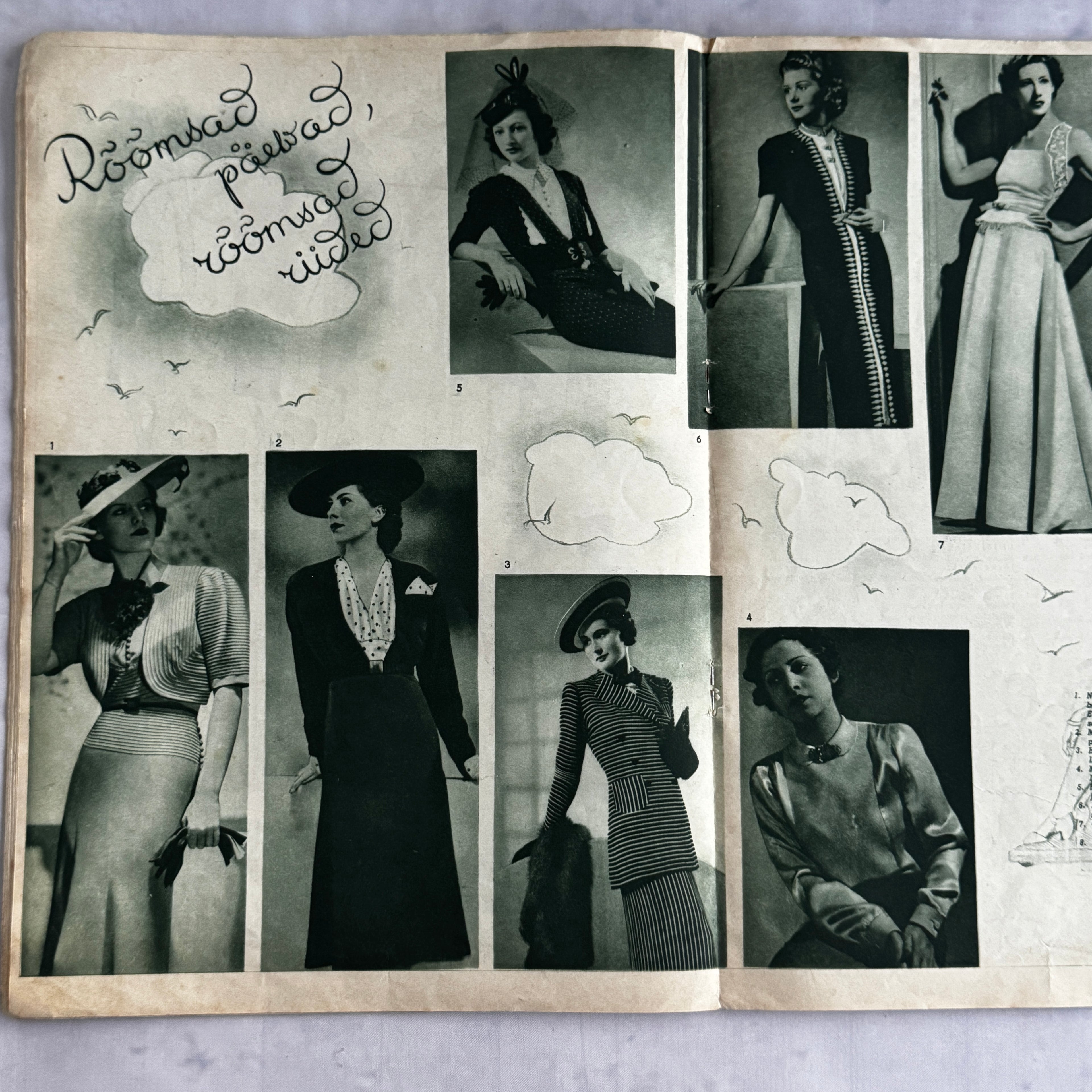 Maret Magazine August 1938 No. 8 Estonian Fashion Sewing Patterns Pre-War Baltic Vintage