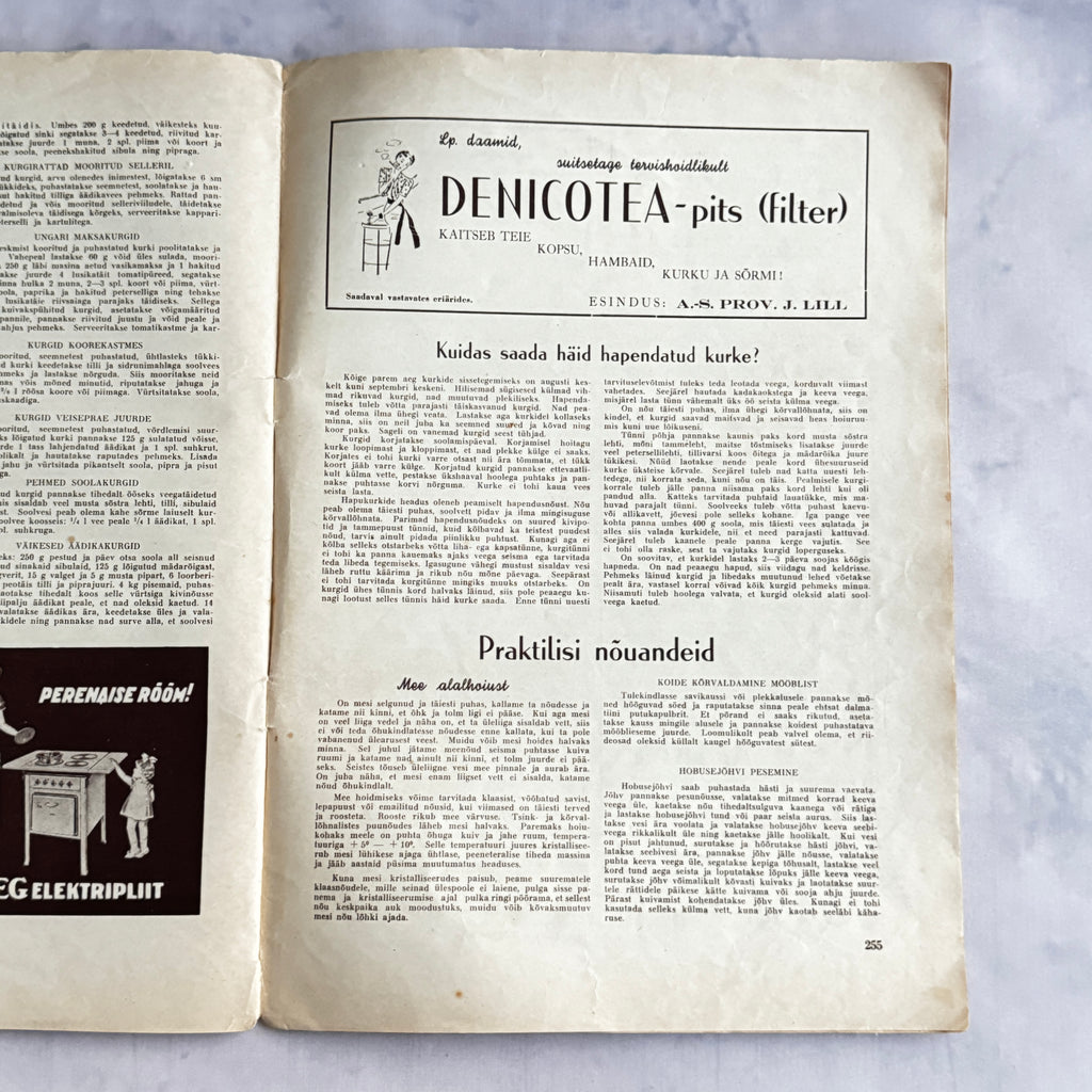 Maret Magazine August 1938 No. 8 Estonian Fashion Sewing Patterns Pre-War Baltic Vintage