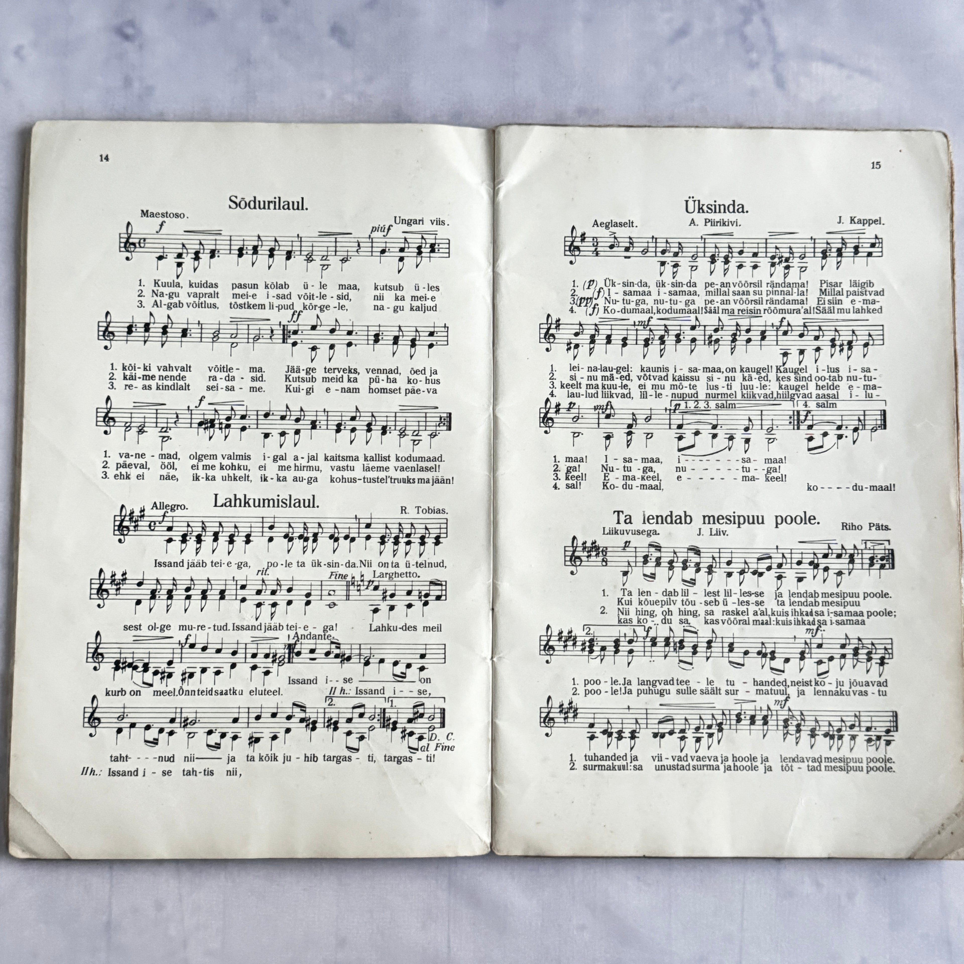 Riho Pats Lemmiklaulik VI 1937 Estonian Vintage Songbook