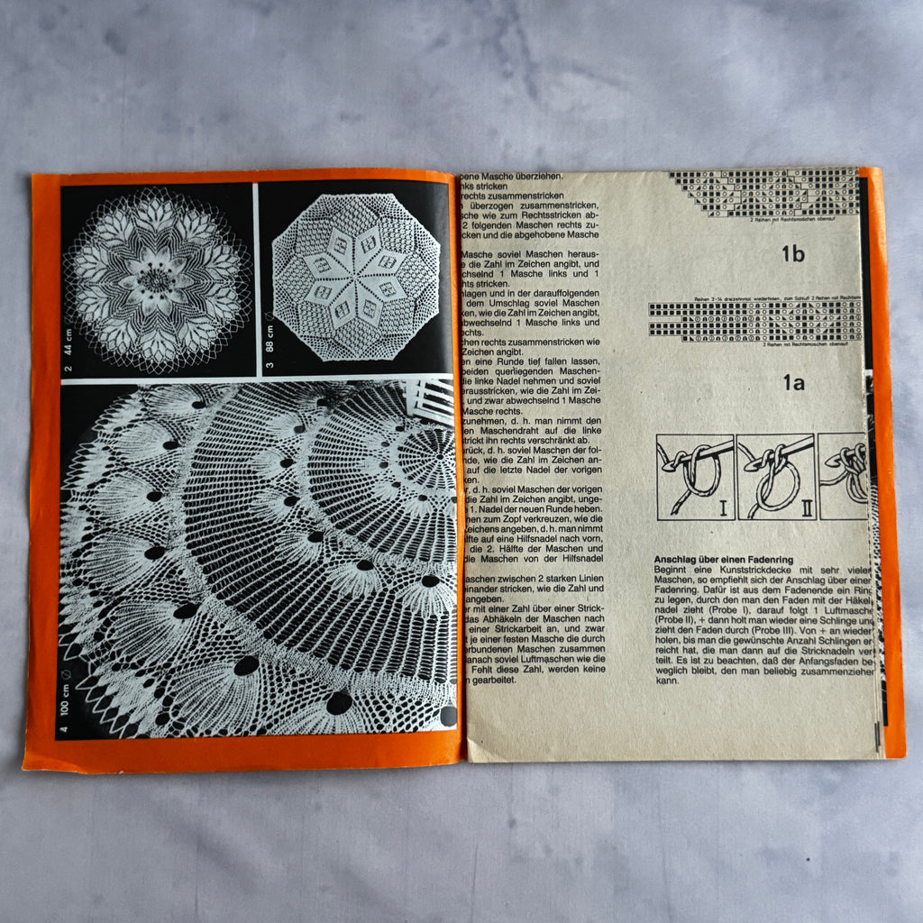 Lace Knitting Pattern Book Kunststricken 2063 Doily Tablecloth Patterns German DDR