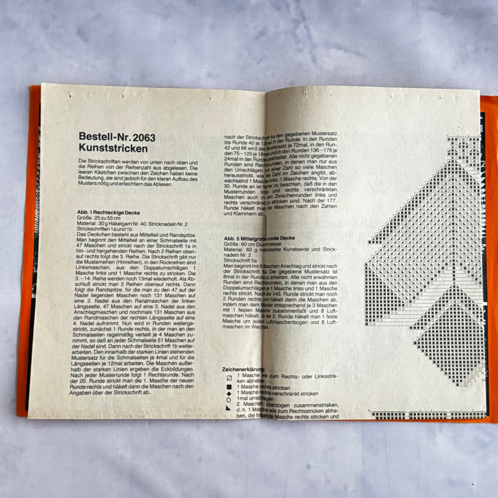 Lace Knitting Pattern Book Kunststricken 2063 Doily Tablecloth Patterns German DDR
