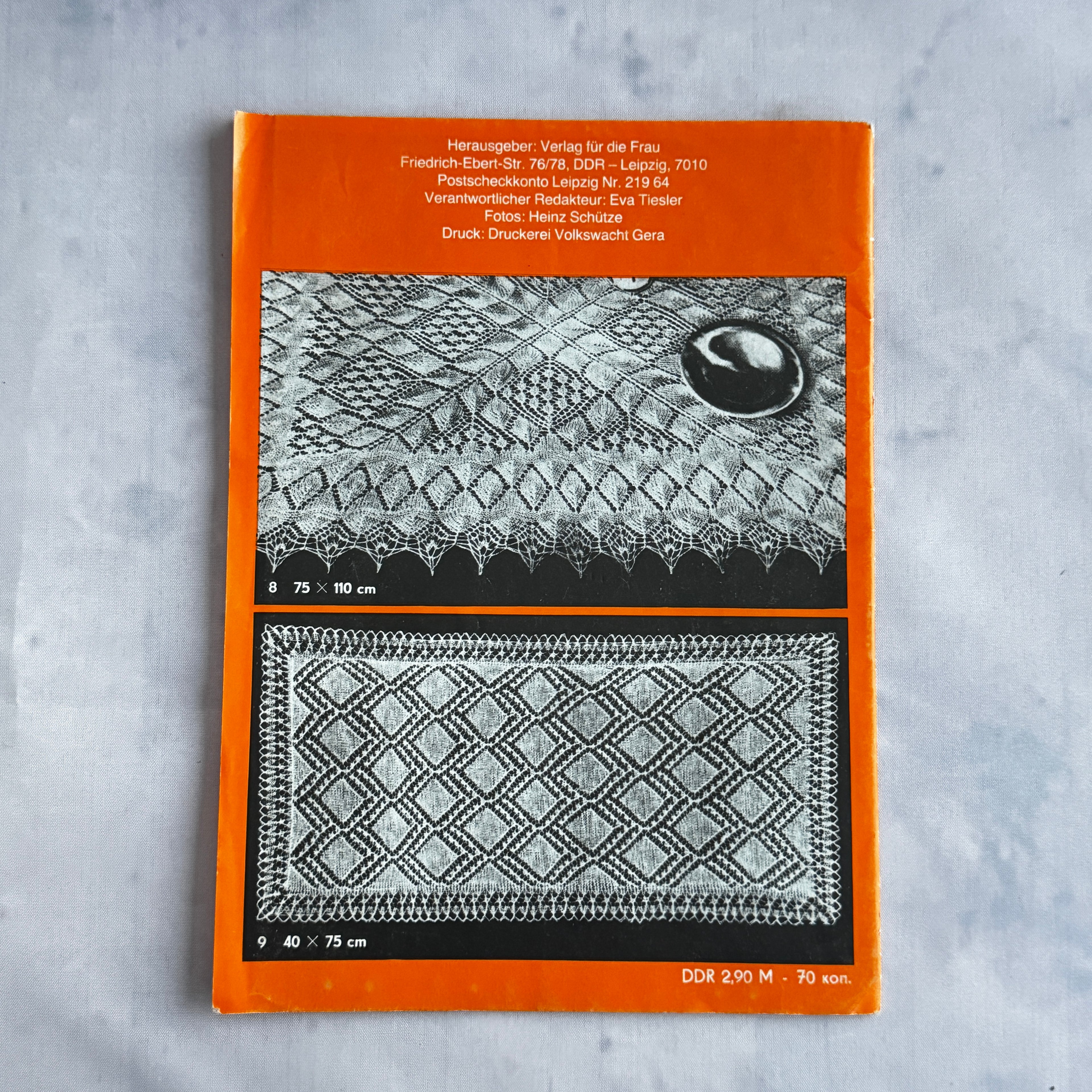 Lace Knitting Pattern Book Kunststricken 2063 Doily Tablecloth Patterns German DDR