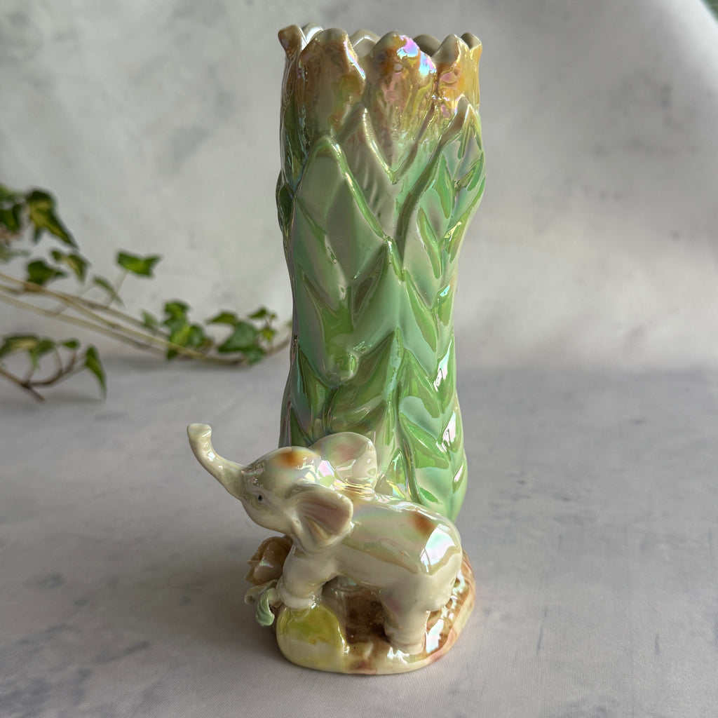 Iridescent Elephant Ceramic Vase – Pearl Lustre