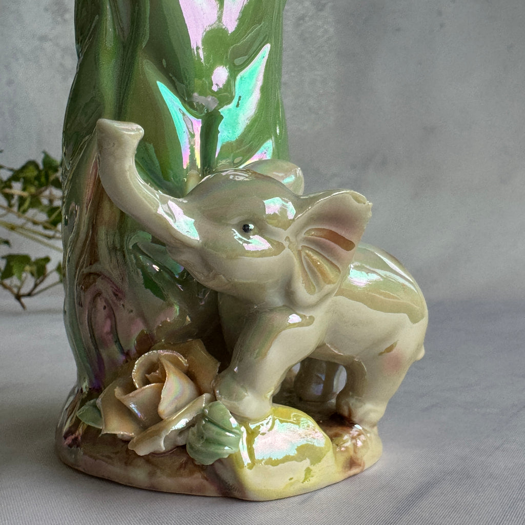Iridescent Elephant Ceramic Vase – Pearl Lustre