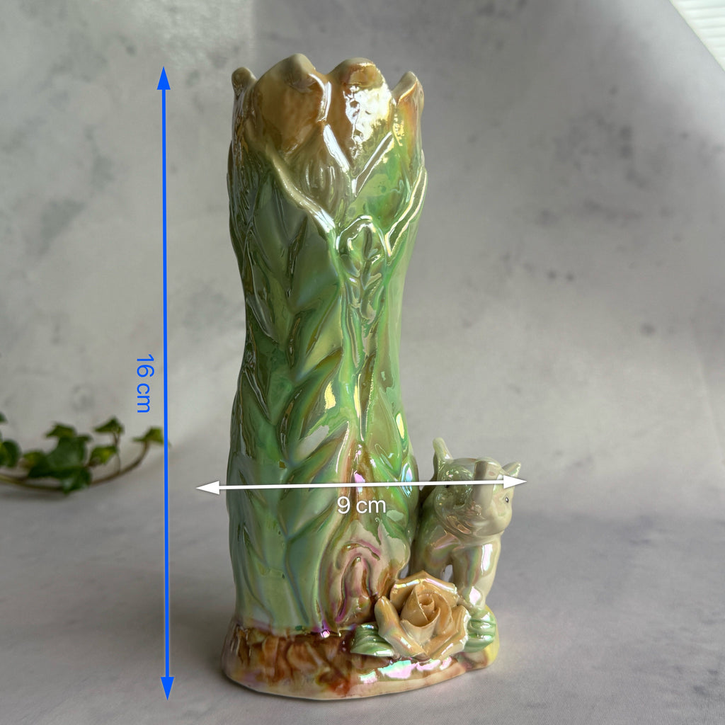 Iridescent Elephant Ceramic Vase – Pearl Lustre