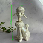 Iridescent Ceramic Poodle Figurine with Rhinestone Eyes