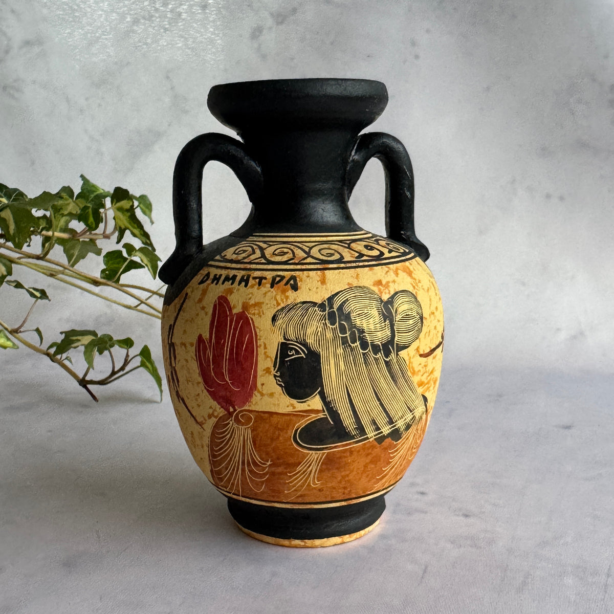 Vintage Greek Demeter Ceramic Vase