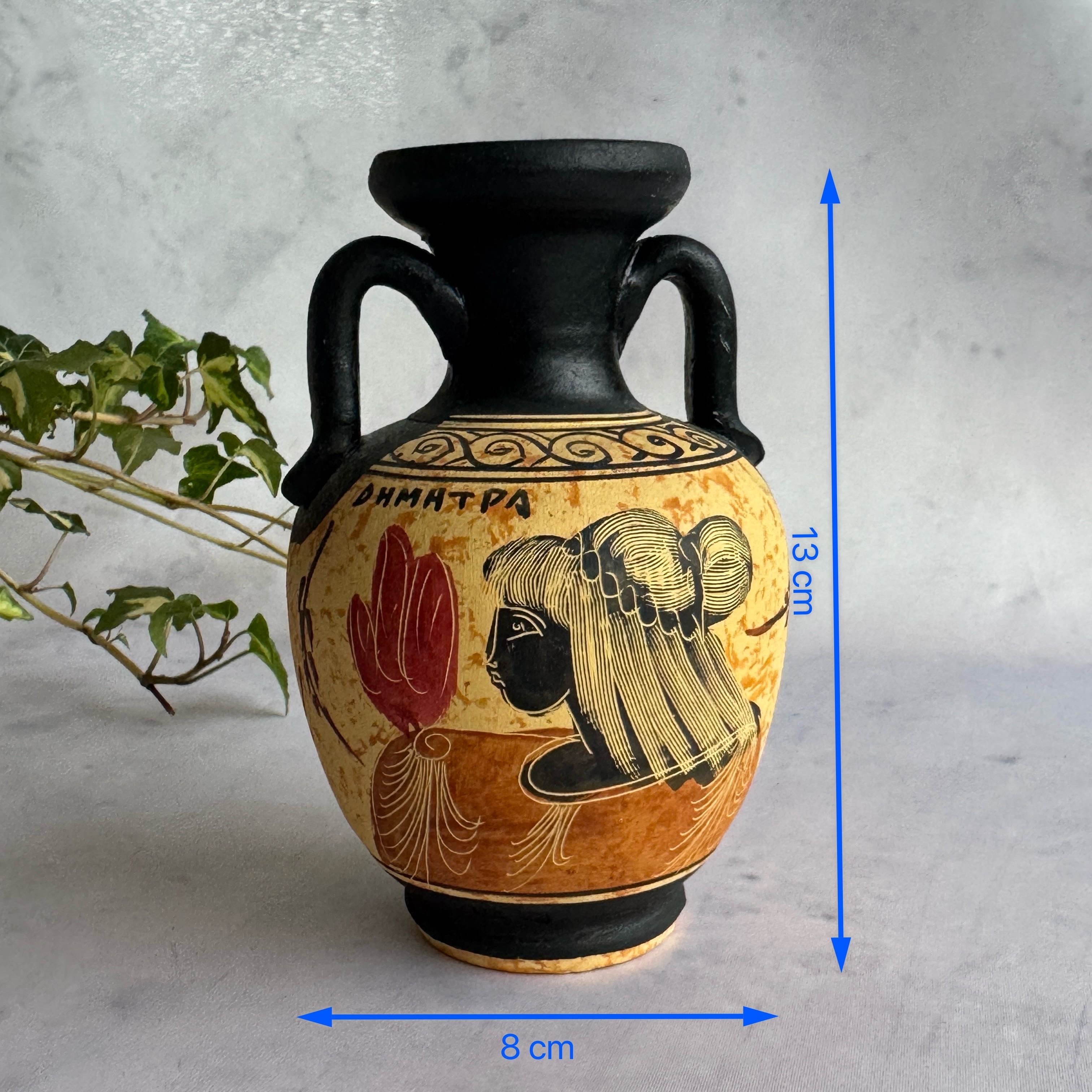 Vintage Greek Demeter Ceramic Vase