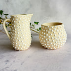 Tallinna Kunstkeraamika Baltic Pearl Ceramic Creamer & Vessel Set, Handmade Estonian Pottery