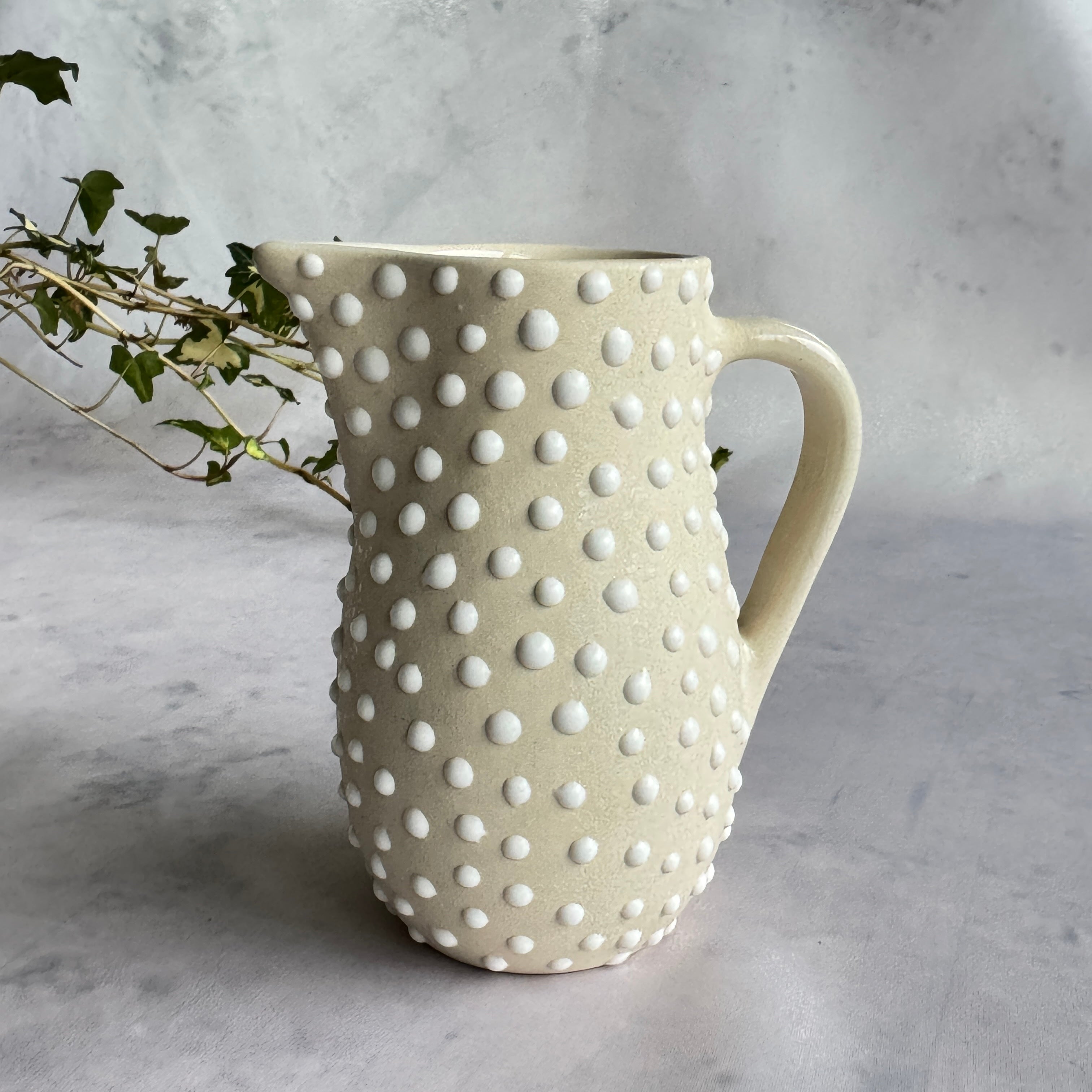 Tallinna Kunstkeraamika Baltic Pearl Ceramic Creamer & Vessel Set, Handmade Estonian Pottery
