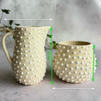 Tallinna Kunstkeraamika Baltic Pearl Ceramic Creamer & Vessel Set, Handmade Estonian Pottery